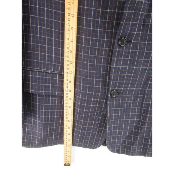 VINTAGE J Crew Sport Coat 42 Linen Blazer Jacket Plaid 90s USA Preppy * - Picture 5 of 13
